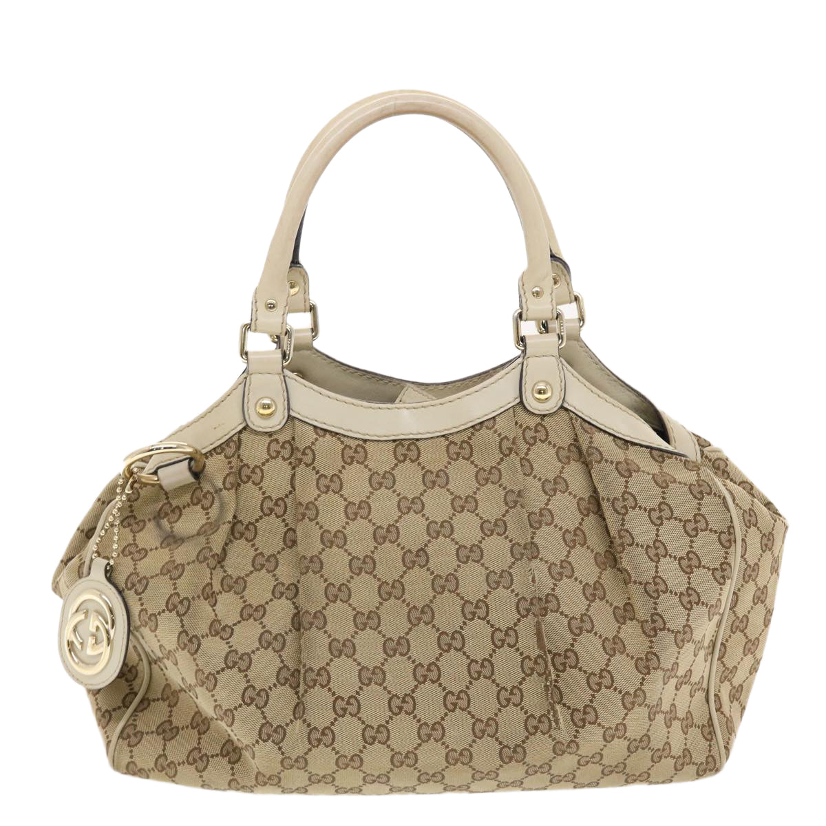 GUCCI GG Canvas Hand Bag Beige 211944 49795
