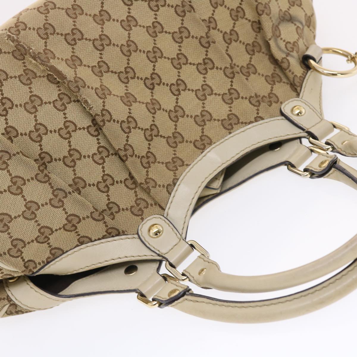 GUCCI GG Canvas Hand Bag Beige 211944 49795