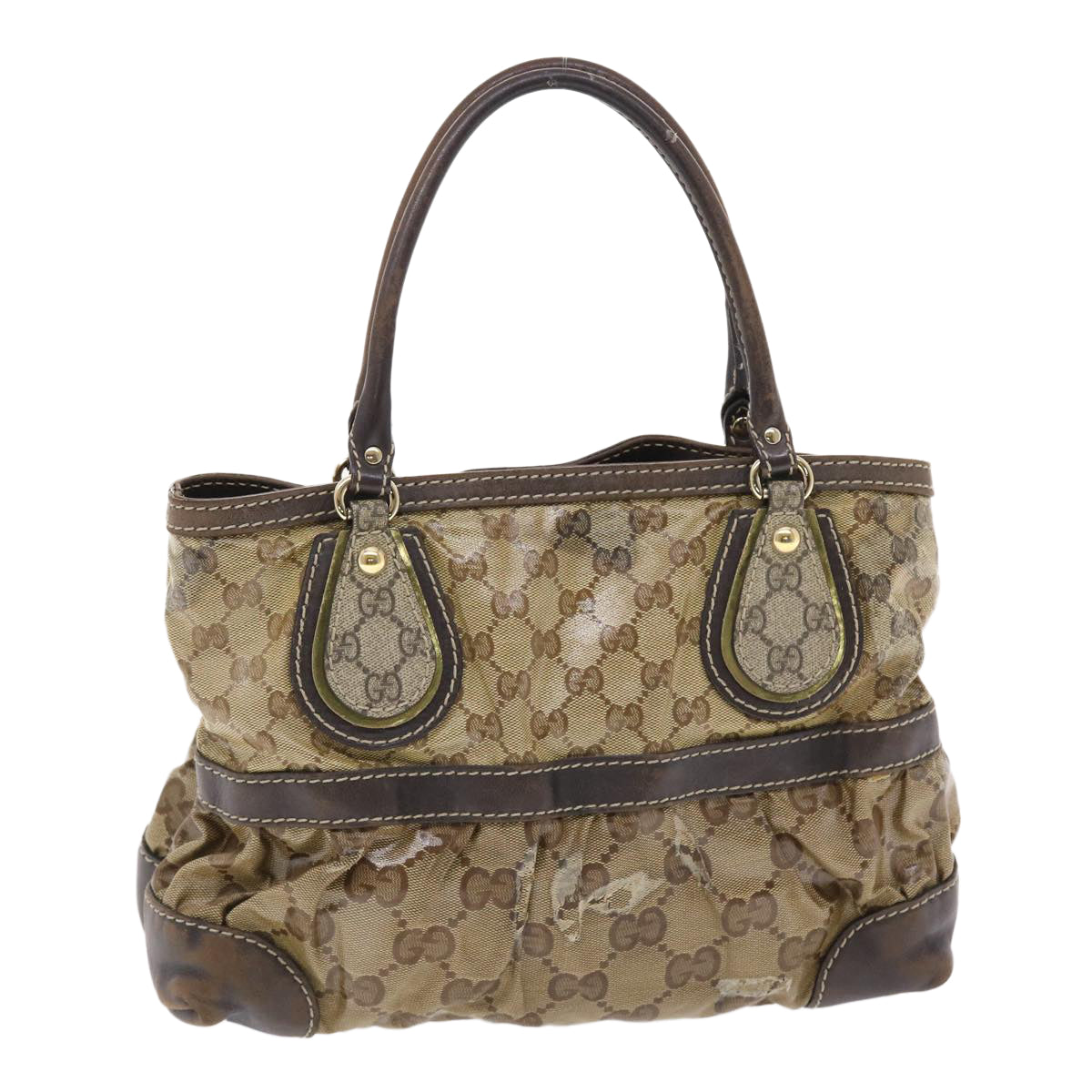 GUCCI GG Crystal Hand Bag Beige 223964 49797