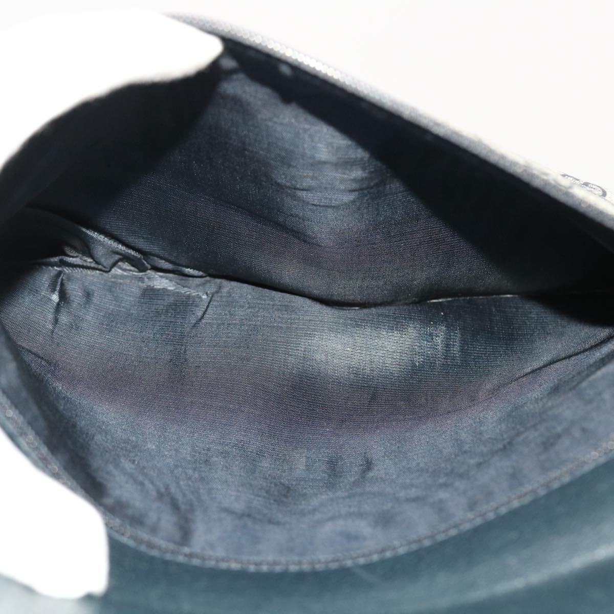 GUCCI GG Canvas Clutch Bag PVC Leather Gray Navy 89 02 075 49798