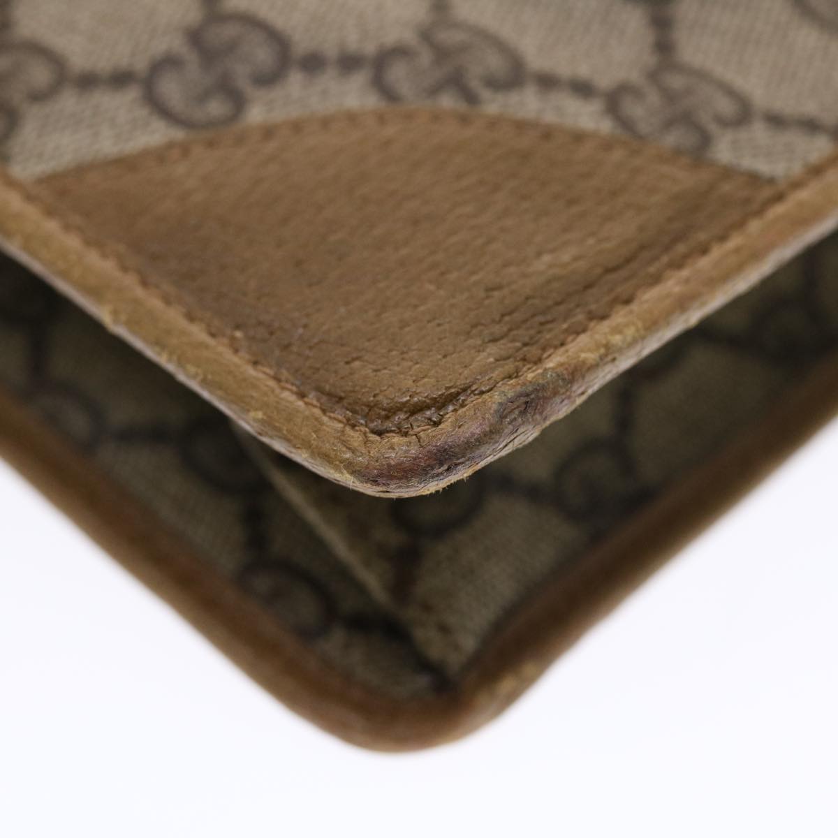 GUCCI GG Canvas Clutch Bag PVC Leather Beige 97 01 029 49799