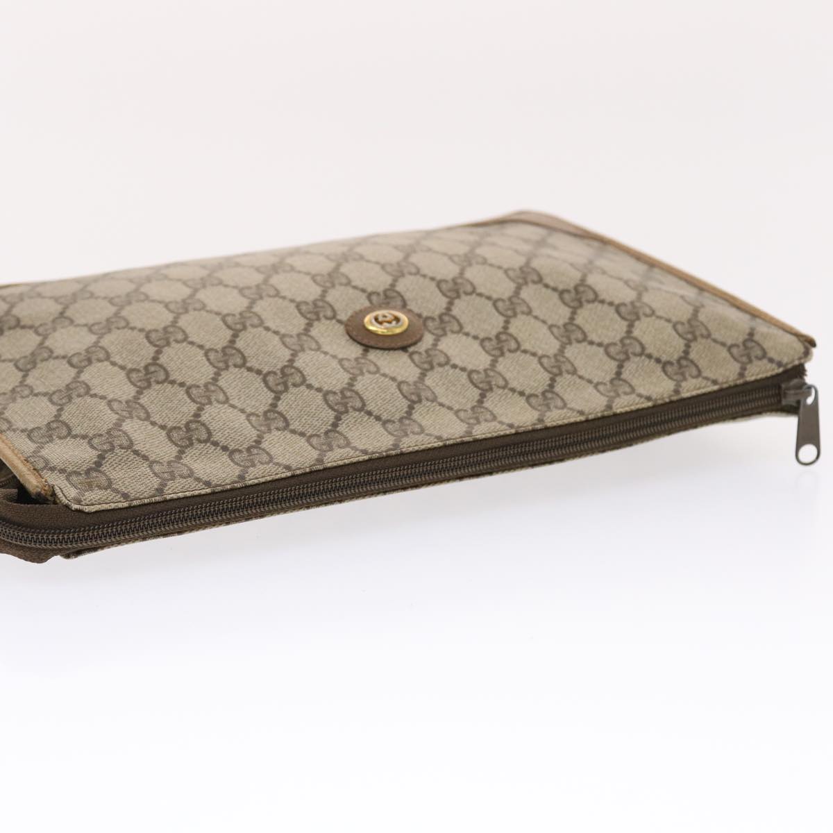 GUCCI GG Canvas Clutch Bag PVC Leather Beige 97 01 029 49799