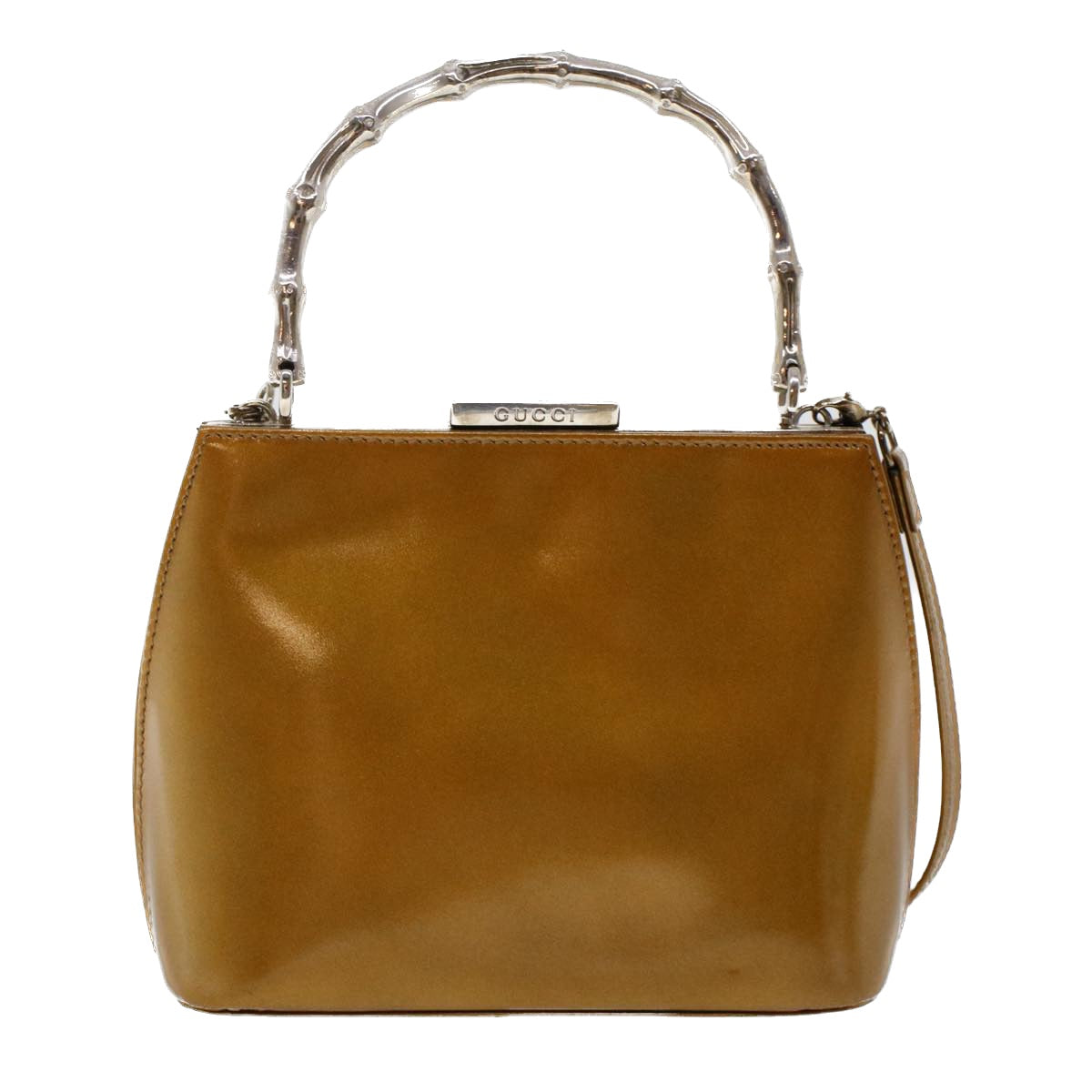 GUCCI Bamboo Shoulder Bag Enamel 2way Brown 005 2046 0322 49800