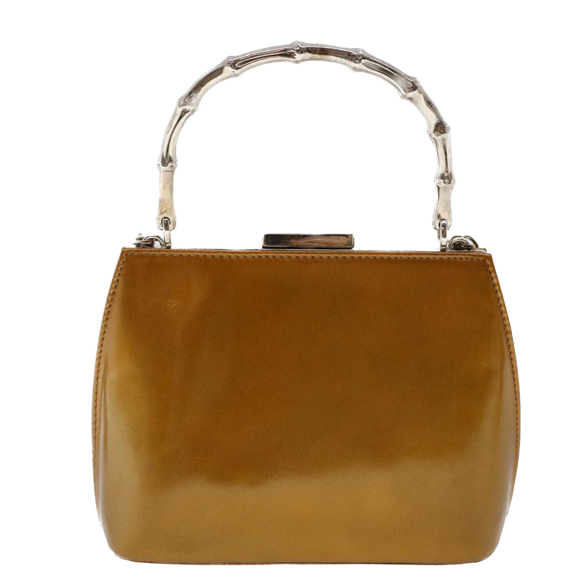 GUCCI Bamboo Shoulder Bag Enamel 2way Brown 005 2046 0322 49800