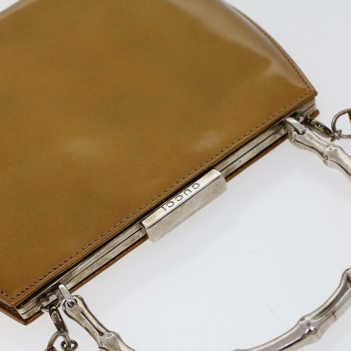 GUCCI Bamboo Shoulder Bag Enamel 2way Brown 005 2046 0322 49800