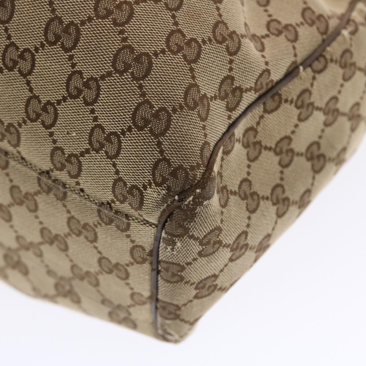 GUCCI GG Canvas Hand Bag Leather Beige 211944 49822