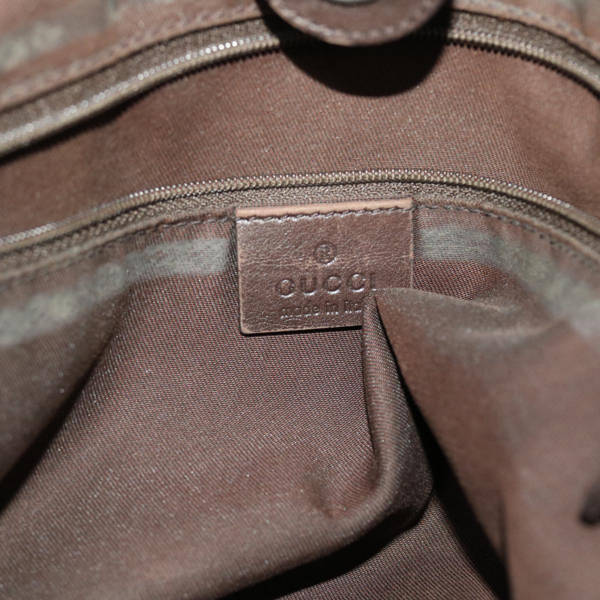 GUCCI GG Canvas Hand Bag Leather Beige 211944 49822