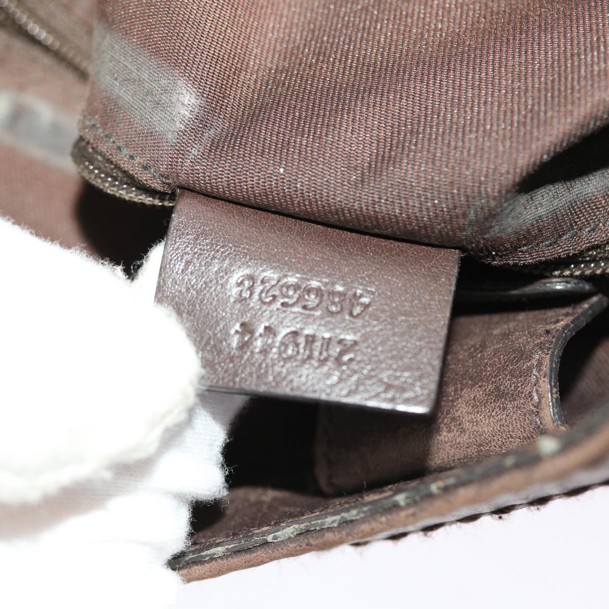 GUCCI GG Canvas Hand Bag Leather Beige 211944 49822