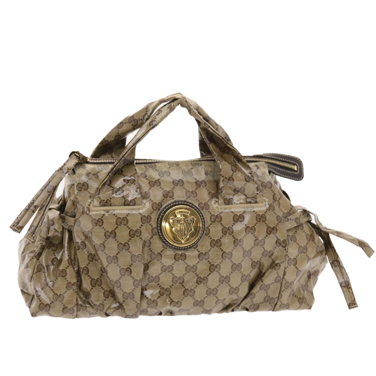 GUCCI GG Crystal Hand Bag Beige 197020 49827
