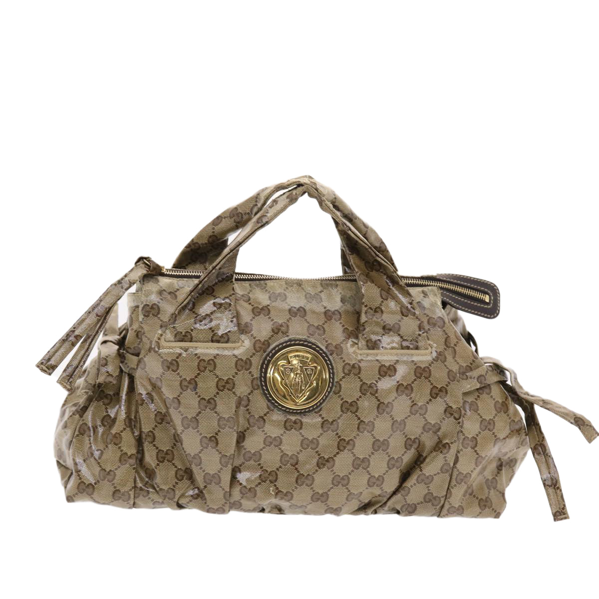 GUCCI GG Crystal Hand Bag Beige 197020 49827