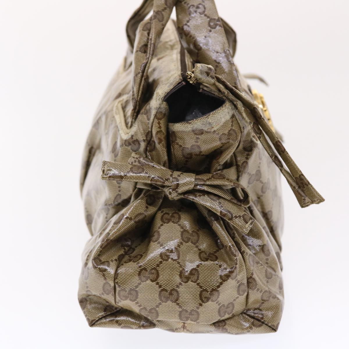 GUCCI GG Crystal Hand Bag Beige 197020 49827