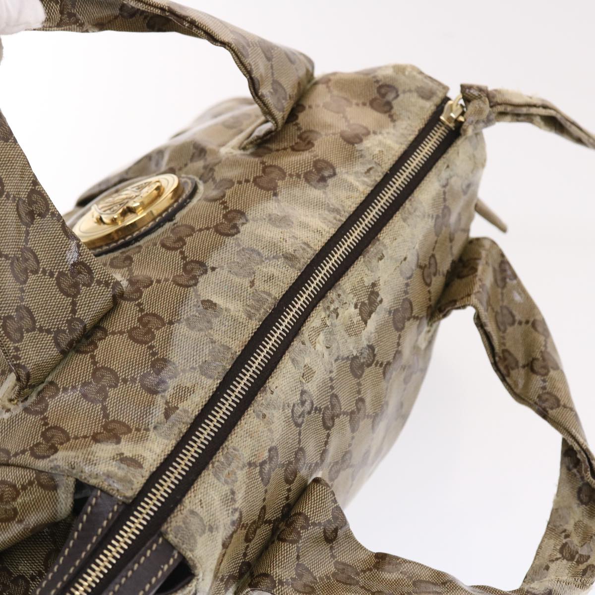 GUCCI GG Crystal Hand Bag Beige 197020 49827
