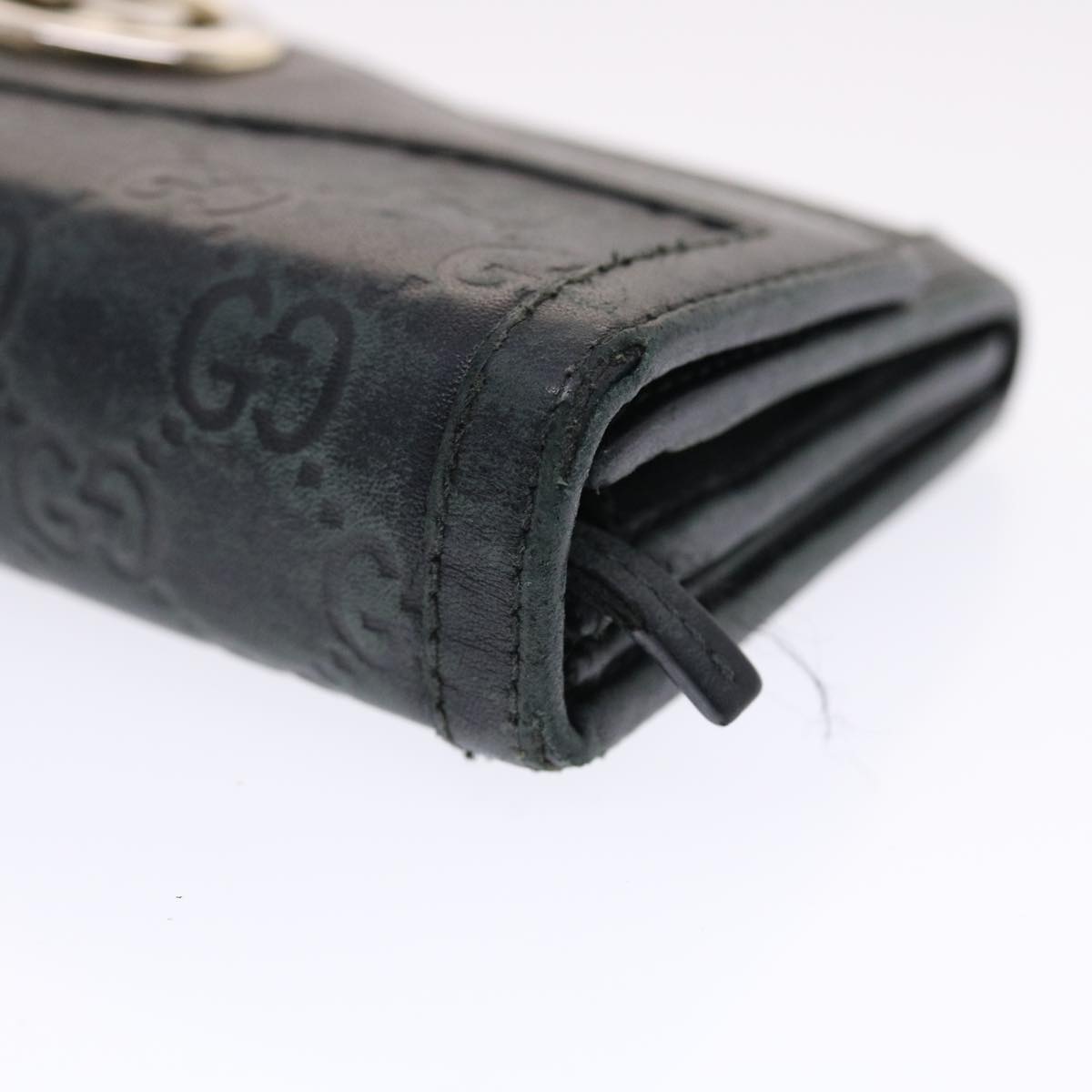 GUCCI GG Canvas Guccissima Long Wallet Black 49845