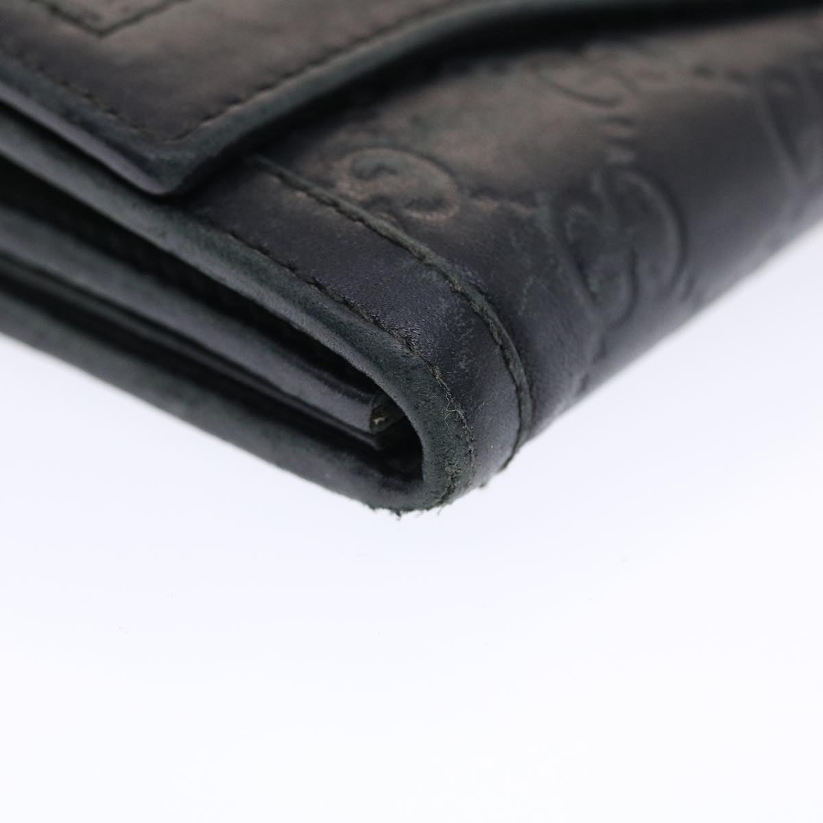 GUCCI GG Canvas Guccissima Long Wallet Black 49845