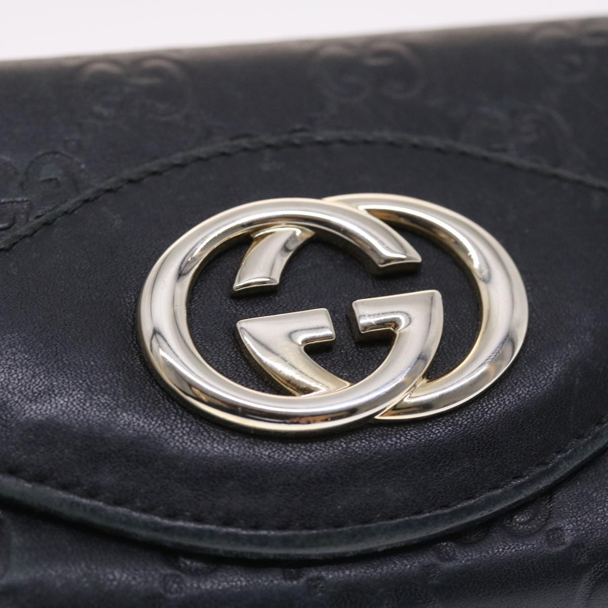 GUCCI GG Canvas Guccissima Long Wallet Black 49845