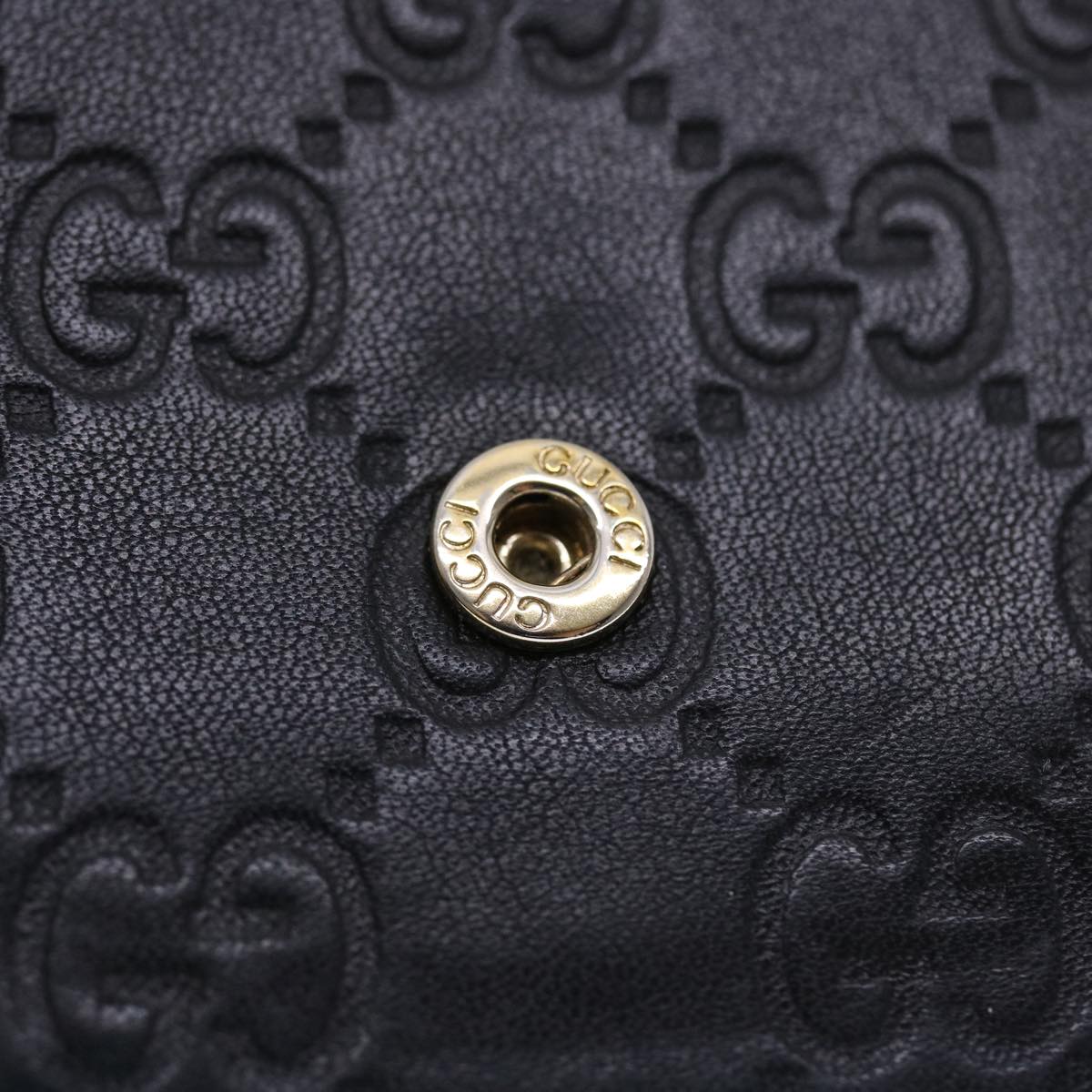 GUCCI GG Canvas Guccissima Long Wallet Black 49845