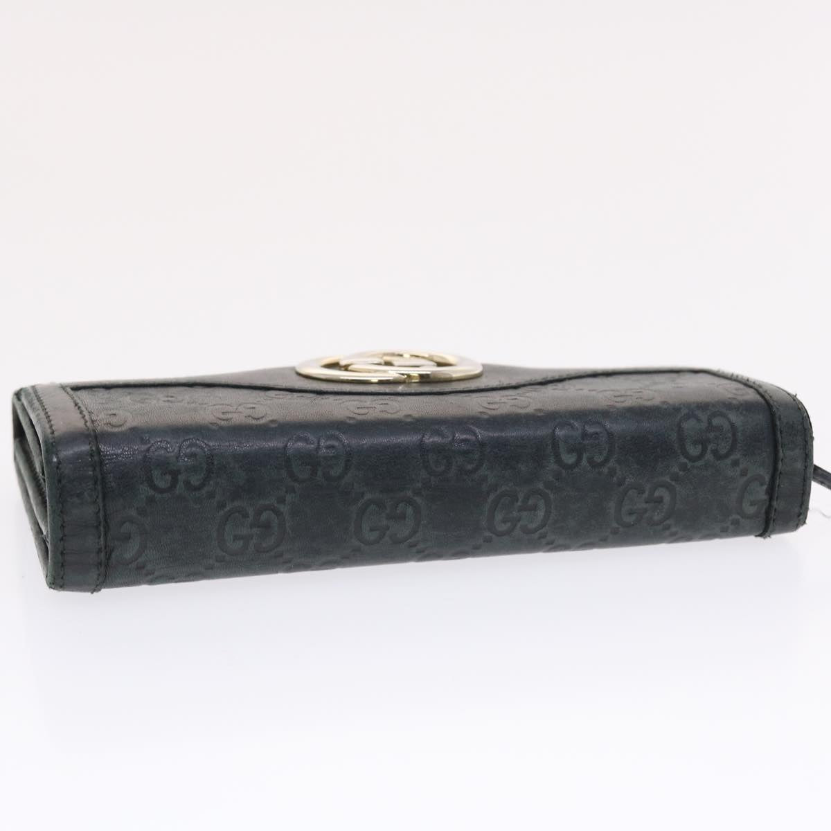 GUCCI GG Canvas Guccissima Long Wallet Black 49845