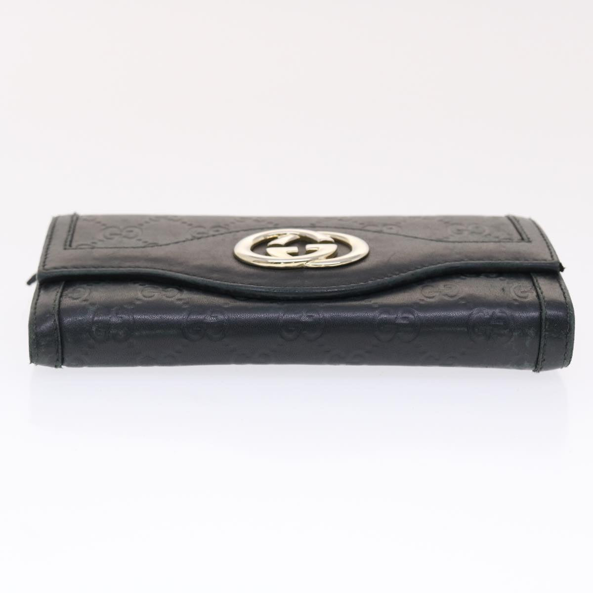 GUCCI GG Canvas Guccissima Long Wallet Black 49845