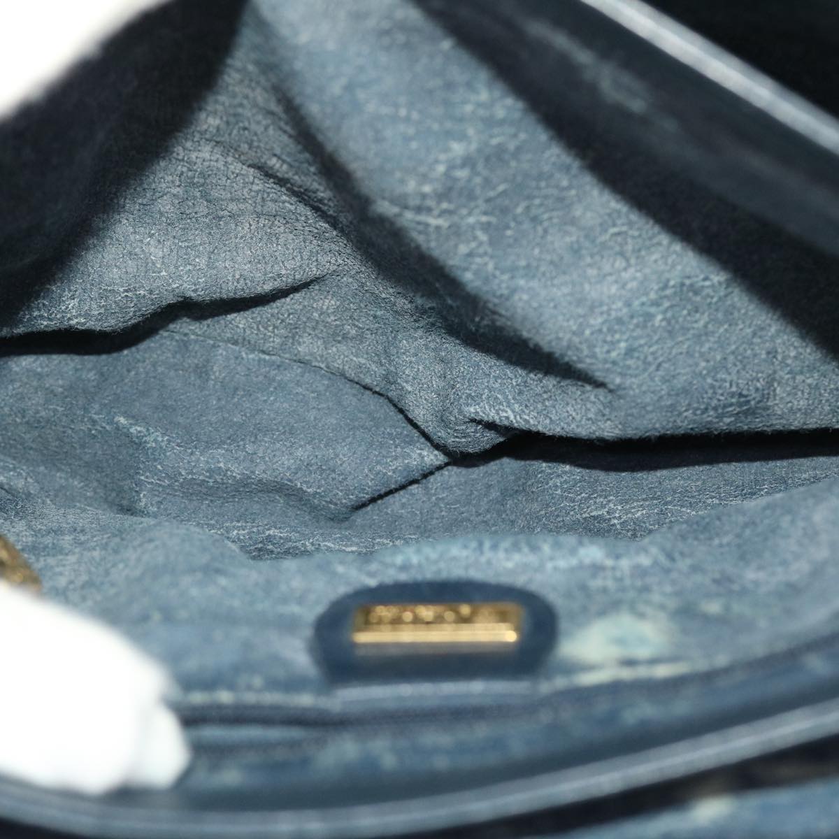 GUCCI Micro GG Canvas Shoulder Bag PVC Leather Navy Gray 001.116.0924 49881