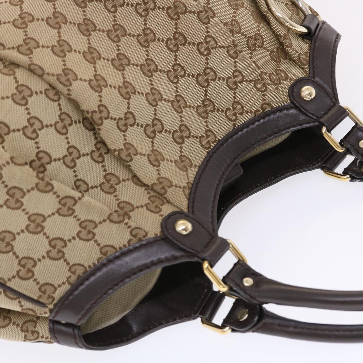 GUCCI GG Canvas Hand Bag Beige 211944 49931