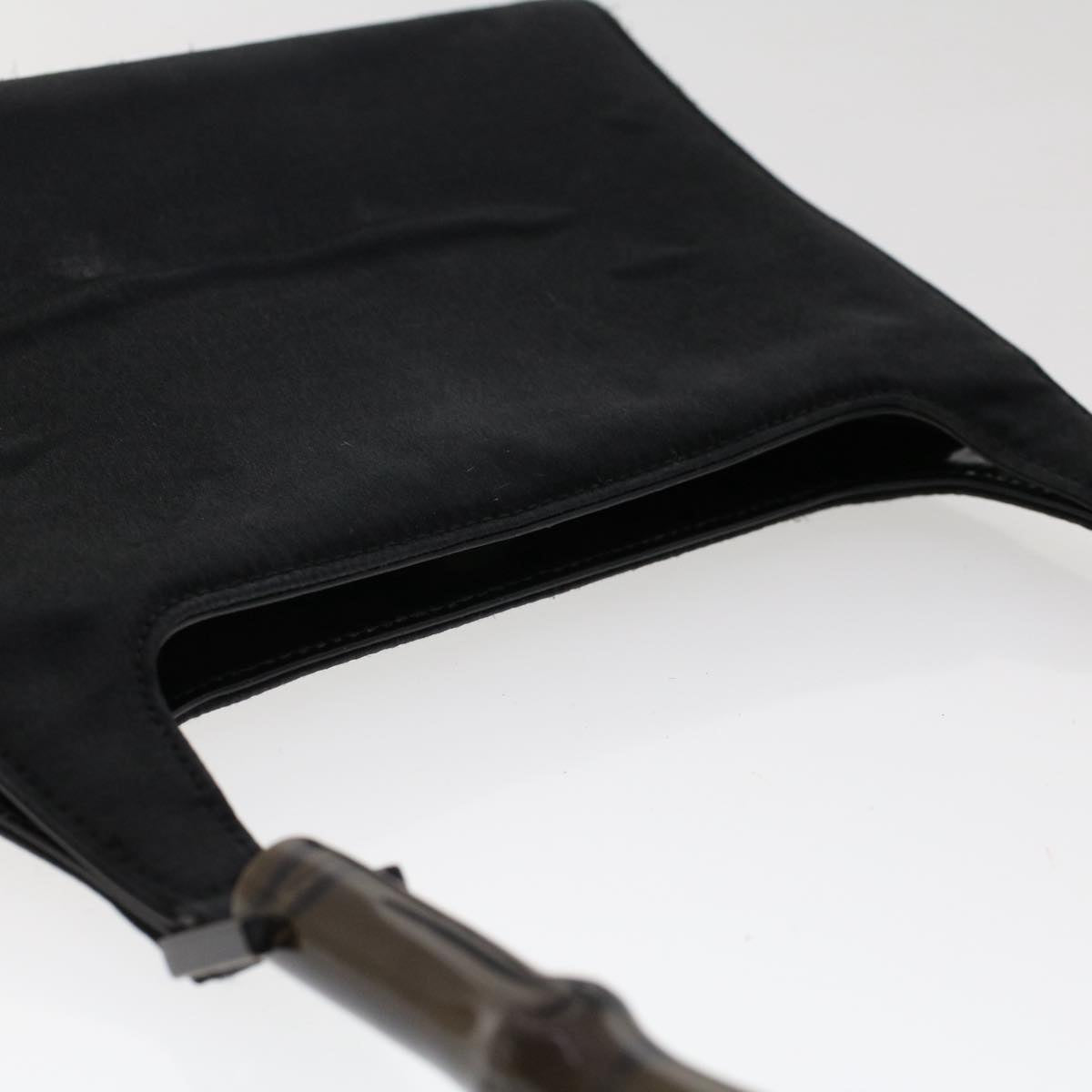 GUCCI Bamboo Hand Bag Nylon Black 49945