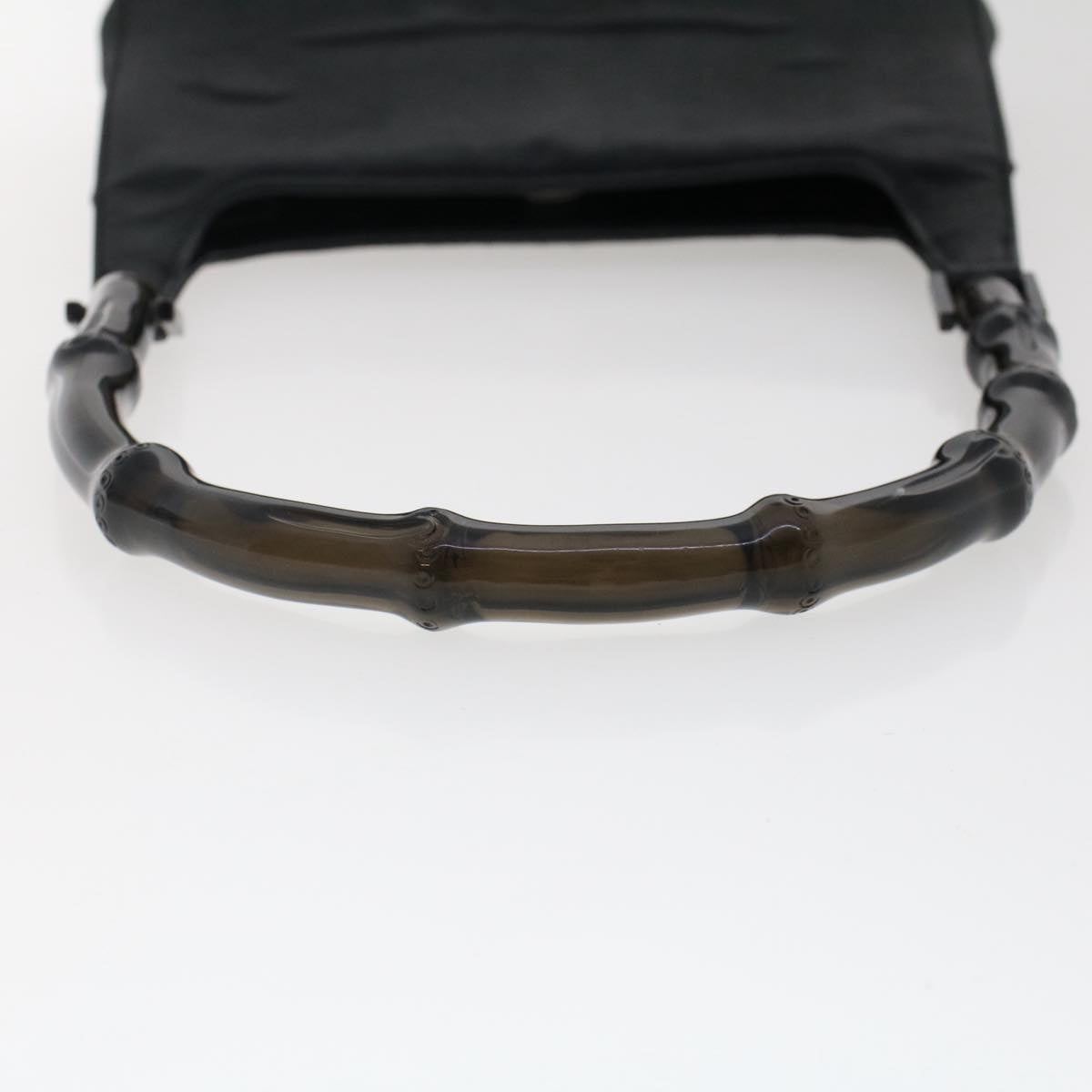GUCCI Bamboo Hand Bag Nylon Black 49945