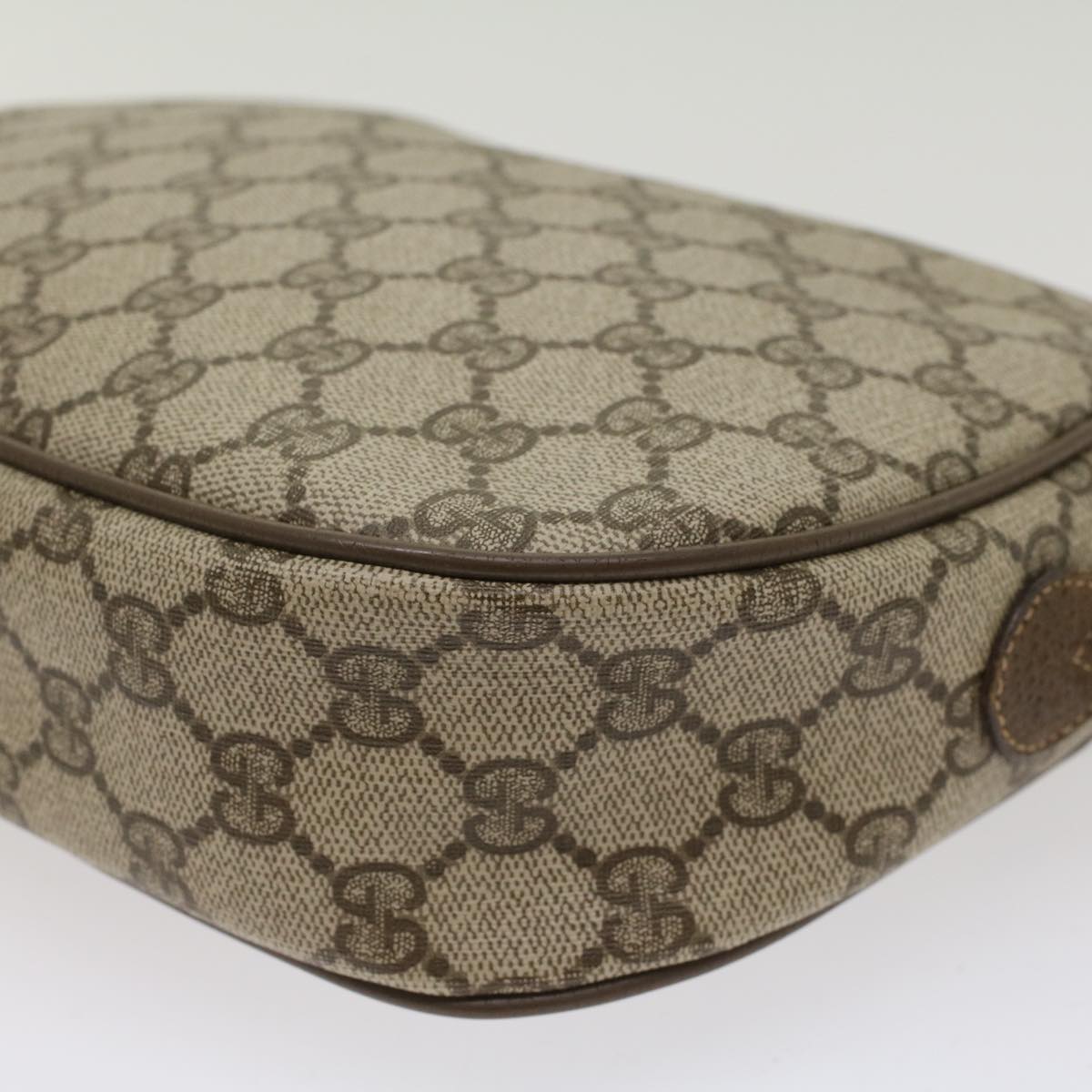 GUCCI GG Canvas Web Sherry Line Clutch Bag Beige Red 89•01•034 49988