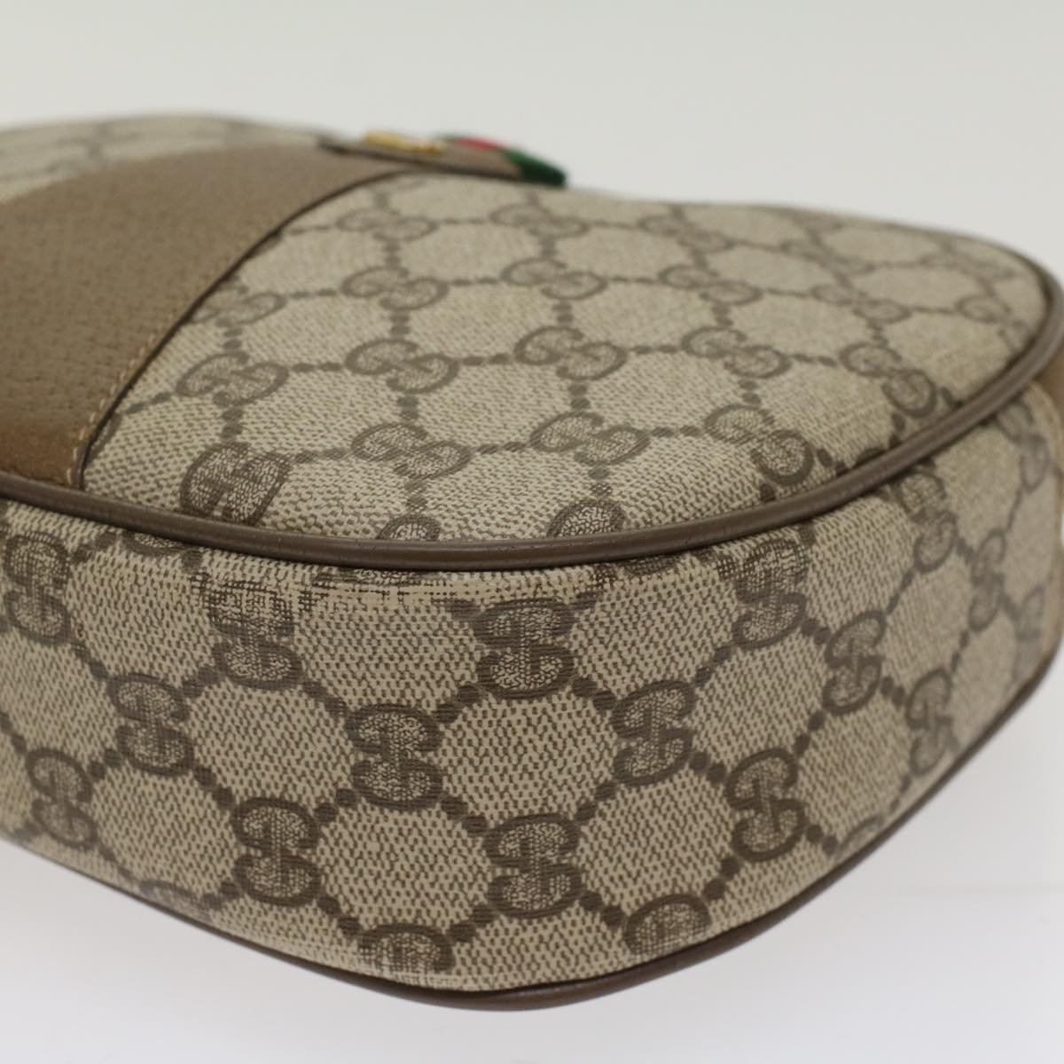 GUCCI GG Canvas Web Sherry Line Clutch Bag Beige Red 89•01•034 49988