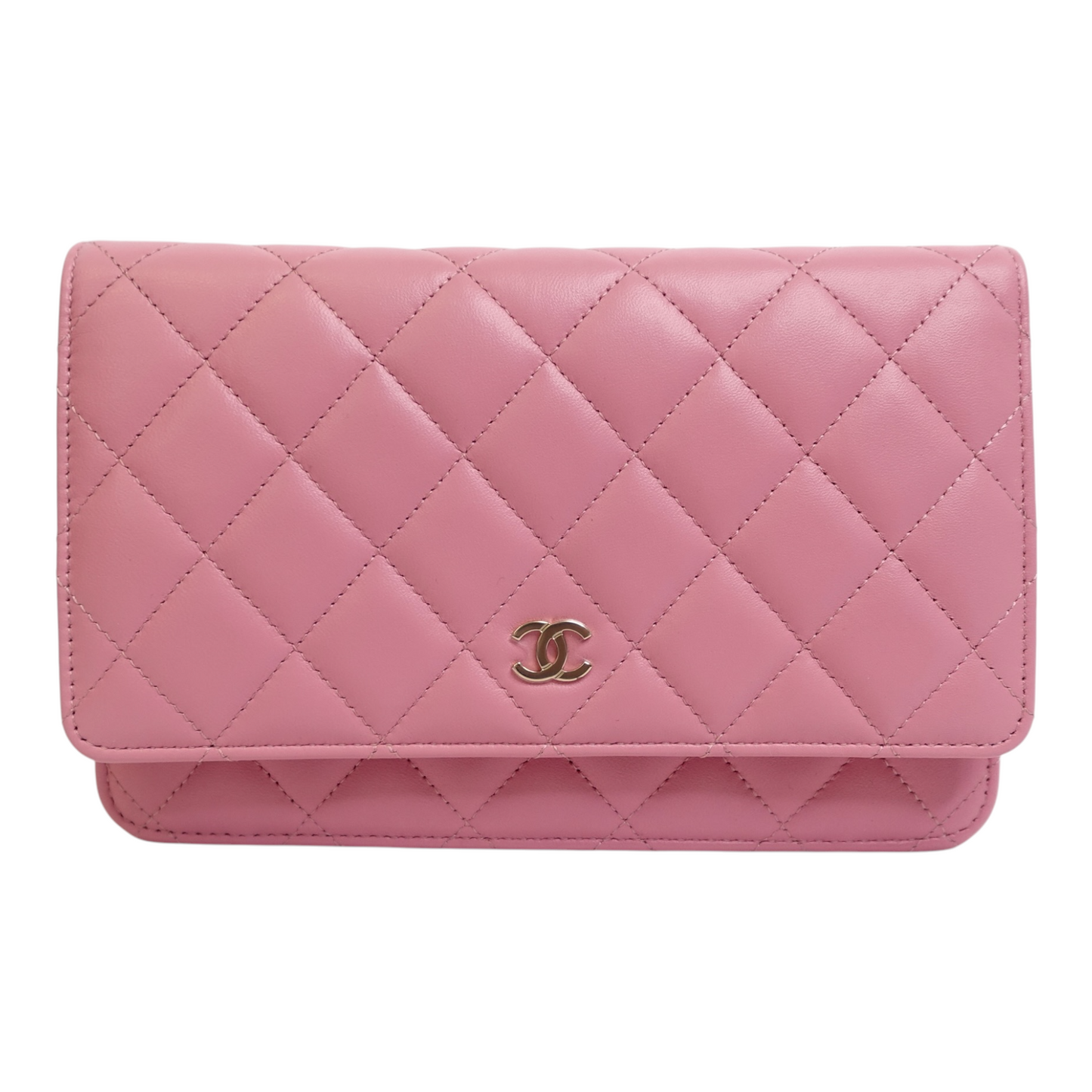 Chanel Pink Caviar Quilted Wallet on Chain