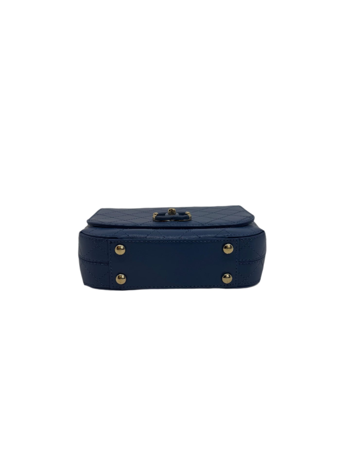 Chanel Blue Calfskin Small Covered CC Flap Bag