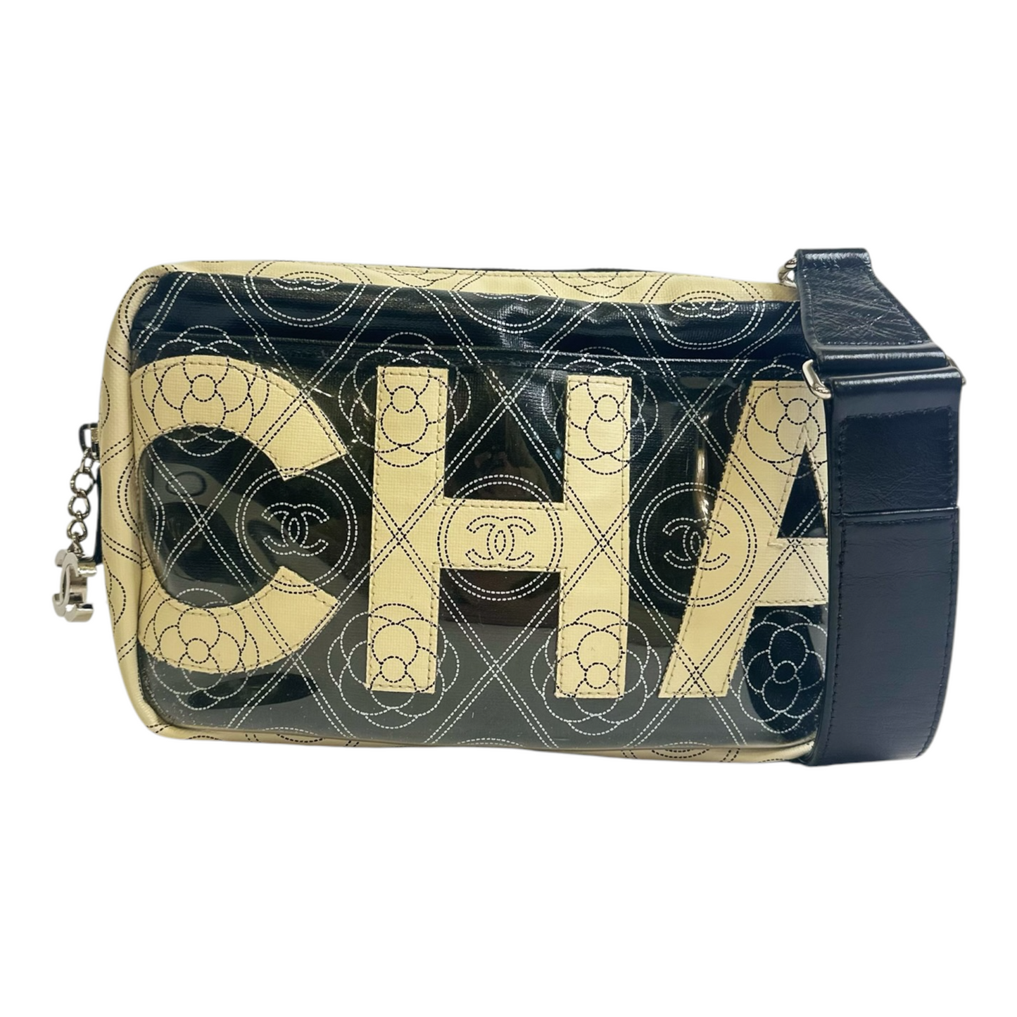 Chanel Coated Canvas Calfskin Camellia Printed Camera Case