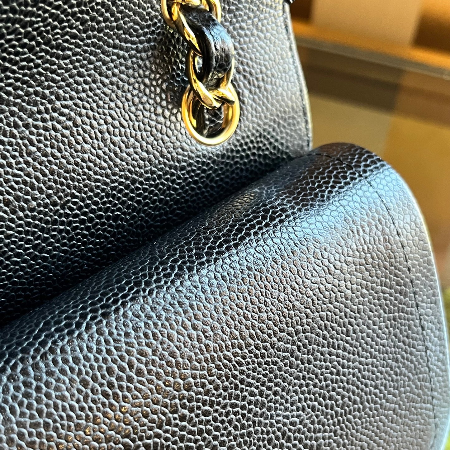 CHANEL Double Flap Jumbo Caviar Shoulder Bag