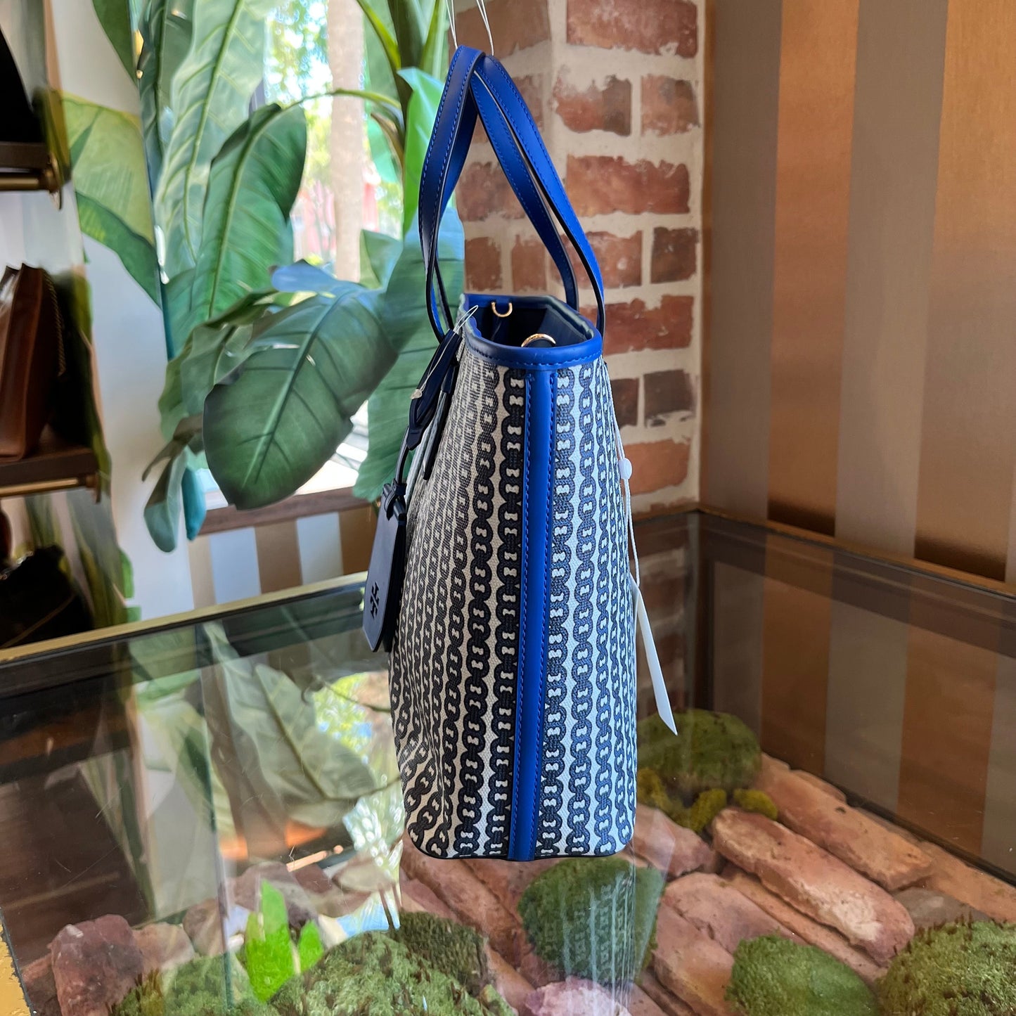 TORY BURCH Gemini Link Small Bondi Blue Tote