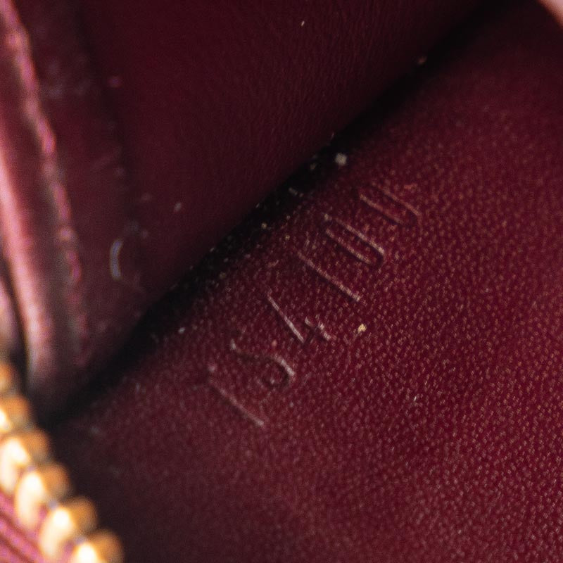 Louis Vuitton Monogram Verney M93607 Card Case Patent Leather Amarrant Pearl Ladies