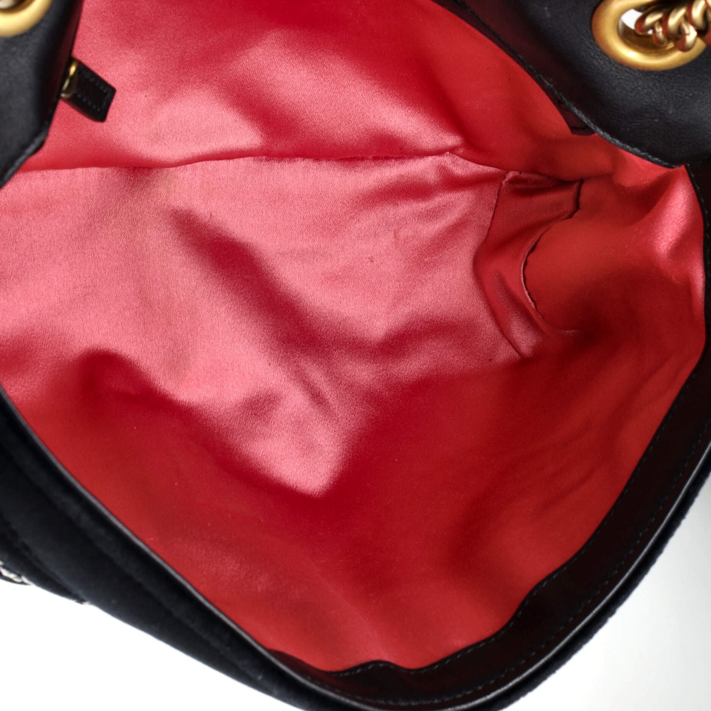 GG Marmont Flap Bag Crystal Embellished Matelasse Velvet Medium