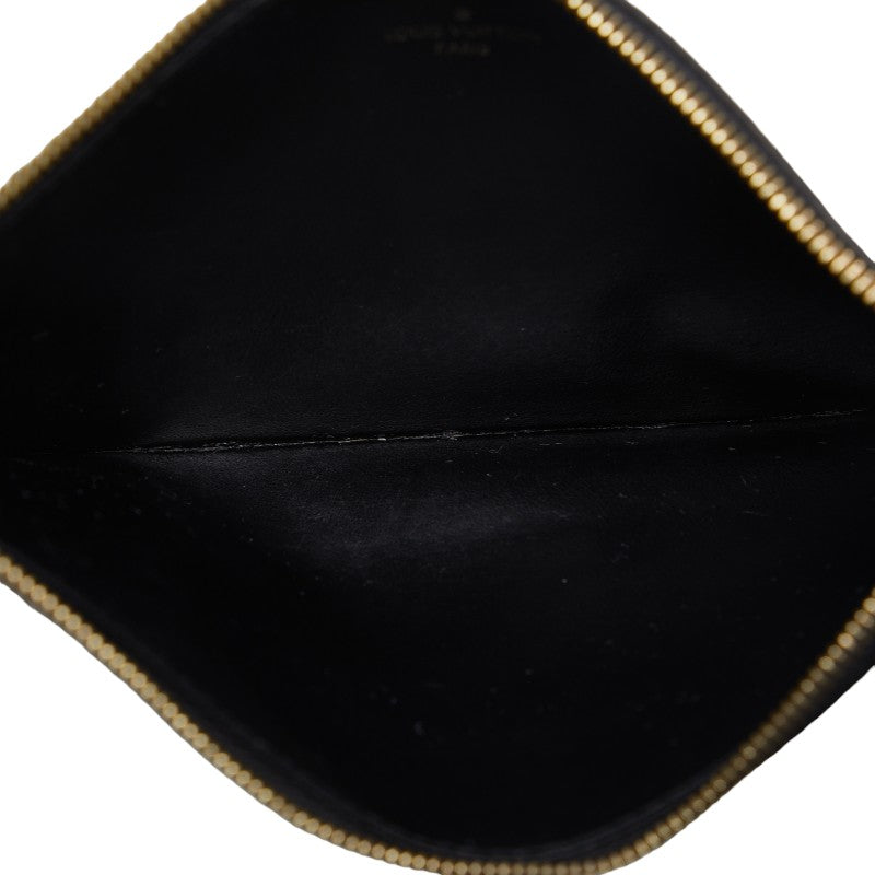 Louis Vuitton Monogram Emplant Poschet Felice Chain Shoulder Bag M80482 Black Beige Leather  Louis Vuitton