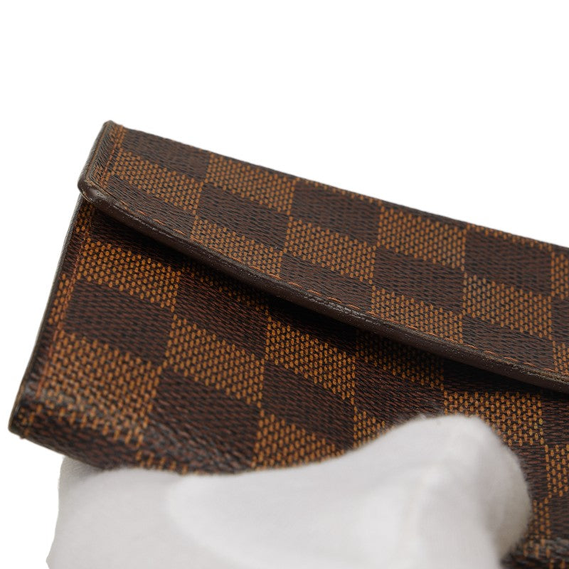 Louis Vuitton Damiere Portfolio Sarah Long Wallet N61734 Brown PVC Leather  Louis Vuitton Long Wallet