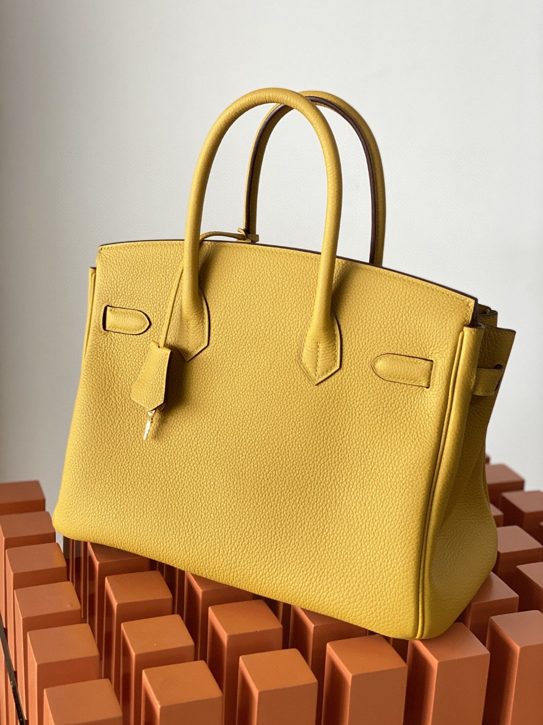 GLAMI Birkin Nata Swift Yellow For Women Gold Toned Hardware 11.8in/30cm