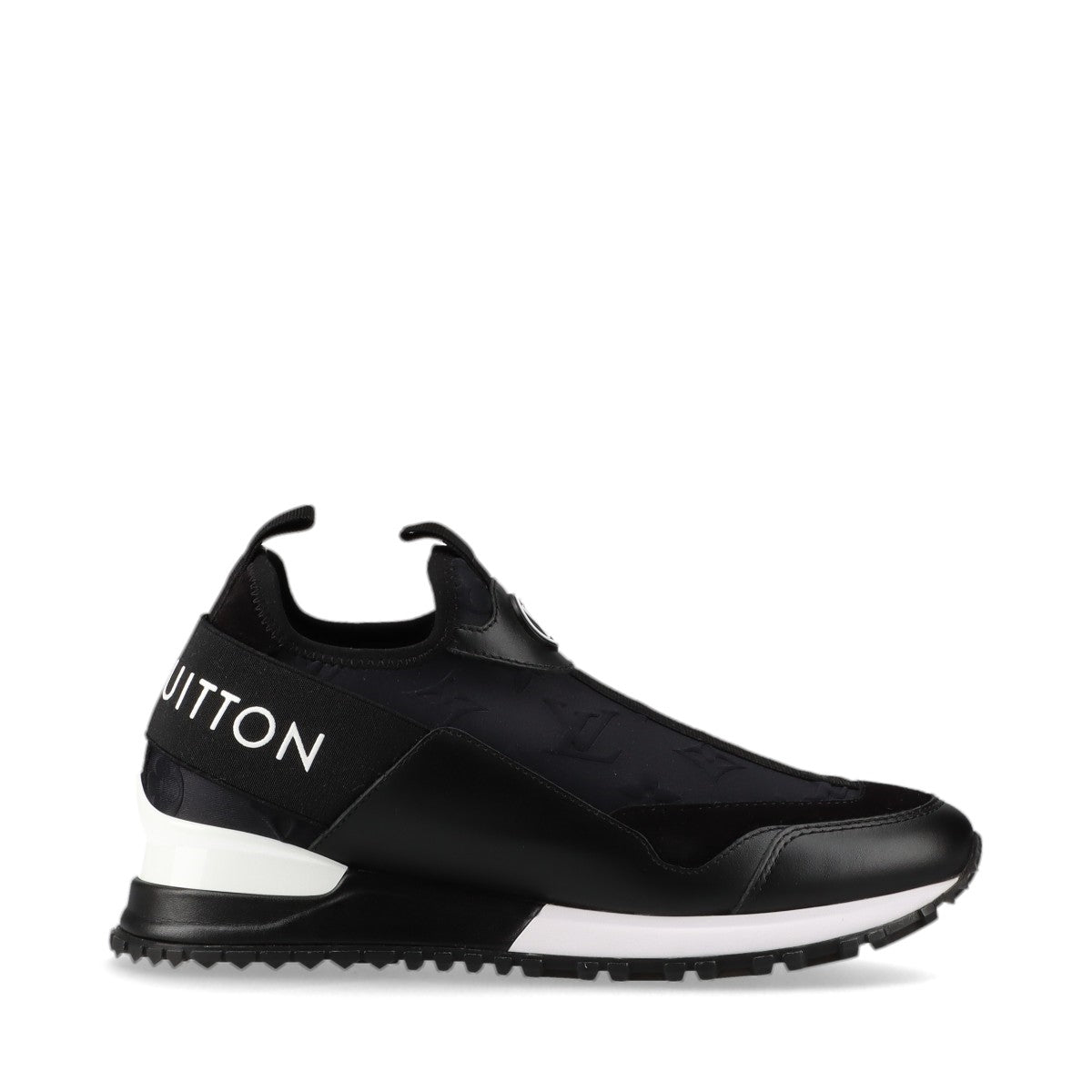 Louis Vuitton Runway Line Leather  Fabric Trainers 34.5  Black × White Monogram LV Circle Logo Box  Bag