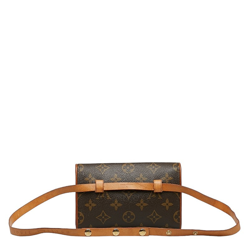 Louis Vuitton Monogram Poschet Florentine Body Bag West Bag M51855 Brown PVC Leather  Louis Vuitton