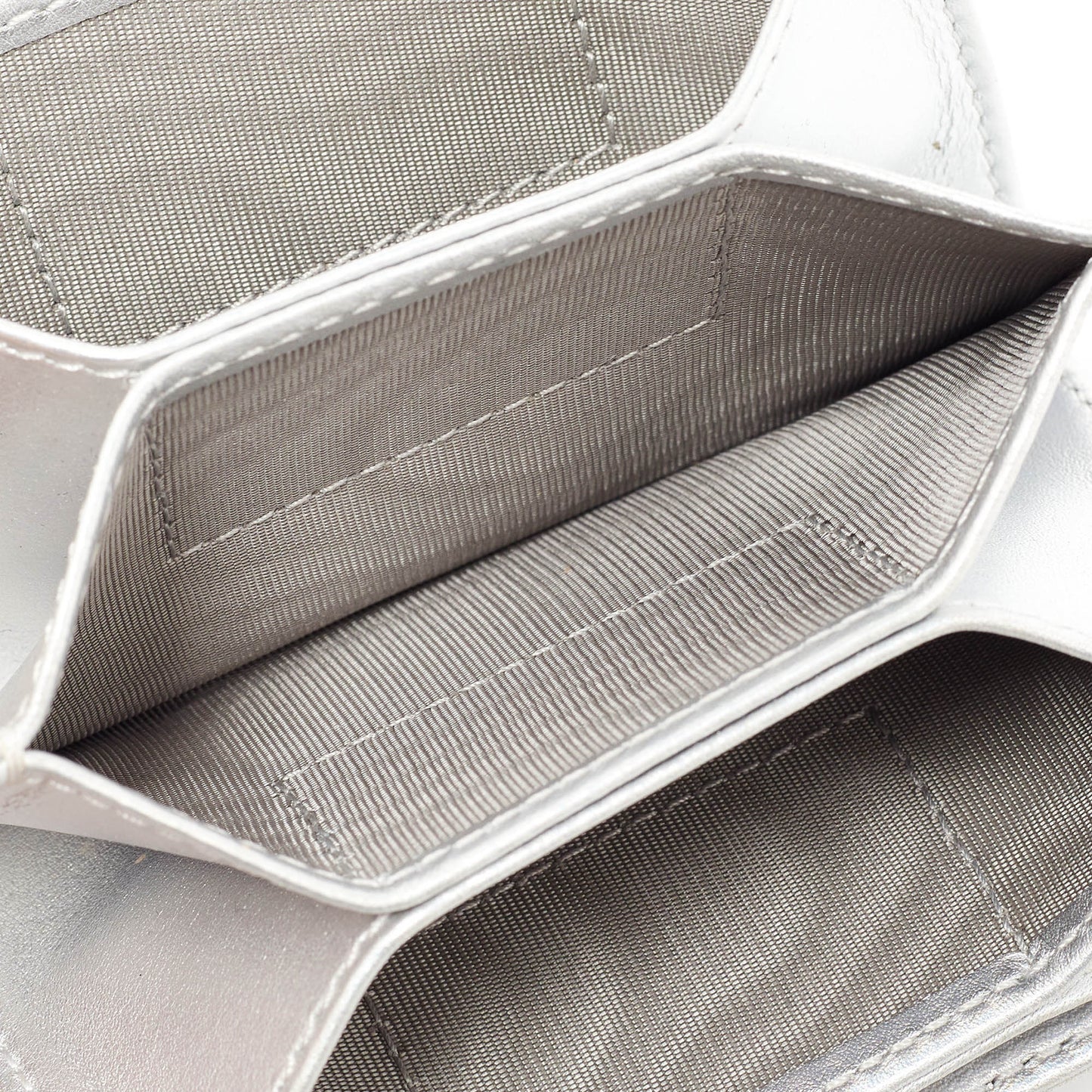 Dior Silver Cannage Leather Lady Dior 5 Gusset Card Holder..