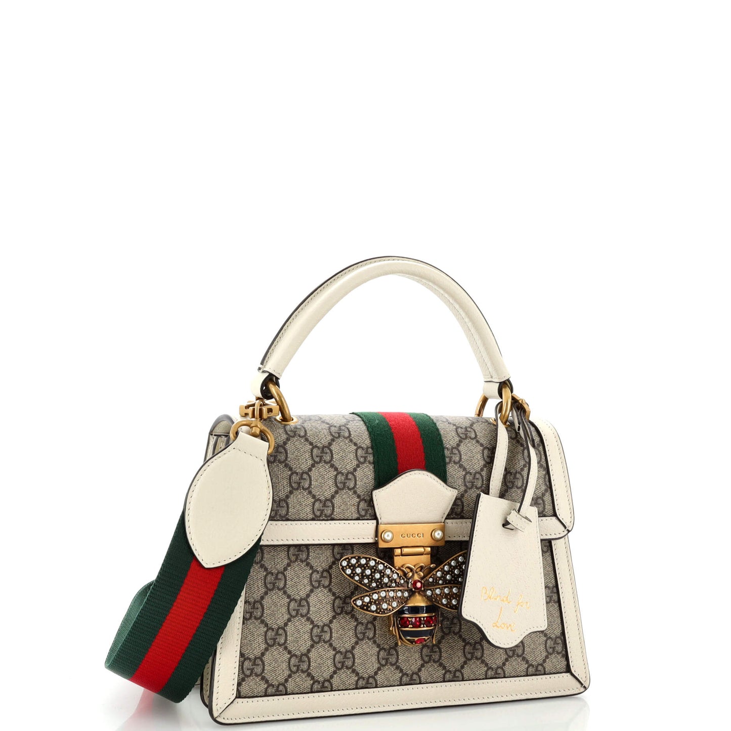 Queen Margaret Top Handle Bag GG Coated Canvas Small