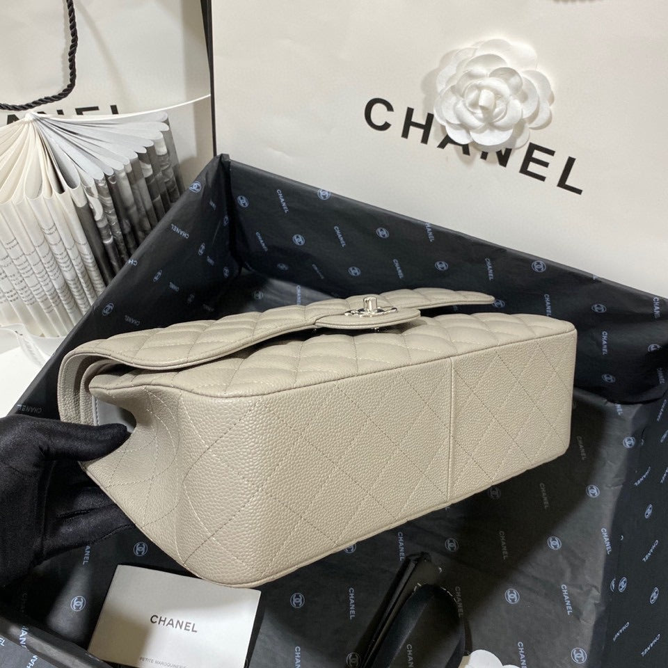 CHLLarge Classic Handbag Silver Hardware Grey For Women Handbags, Shoulder Bags 11.8in/30cm
