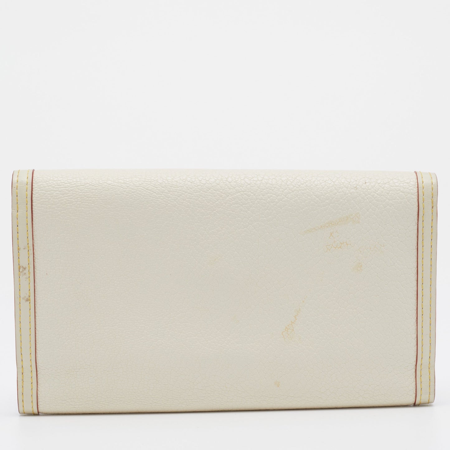 Louis Vuitton White Suhali Leather Porte Tresor International Wallet..