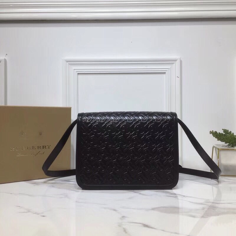 GLAMI Small TB Crossbody Bag Quilted Monogram Black For Women, Bags 8.3in/21cm