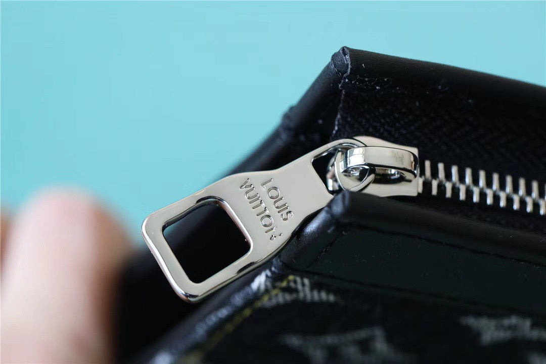 LV Pochette Voyage MM Monogram Drip Black By Nigo For Pre-Spring, Travel AcGLAMIssories 27cm LV M45961