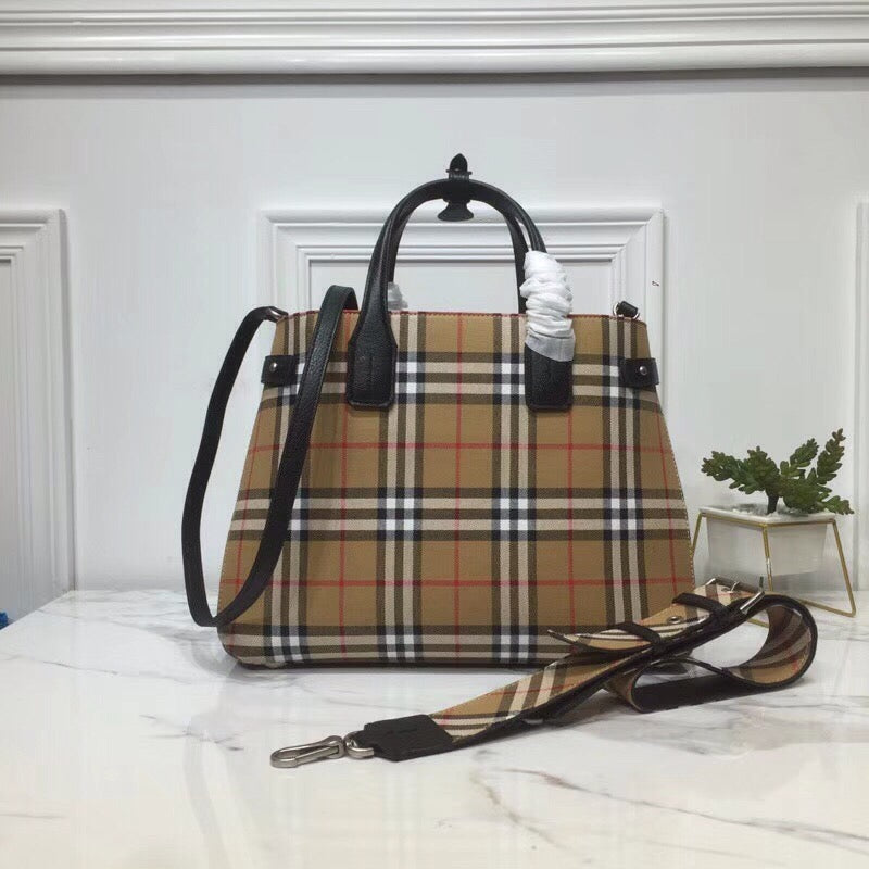 GLAMI House Check Derby MeGLAMIum Banner Purse Tote Black For Women, WomenÃ¢â‚¬â„¢s Bags 14in/35cm