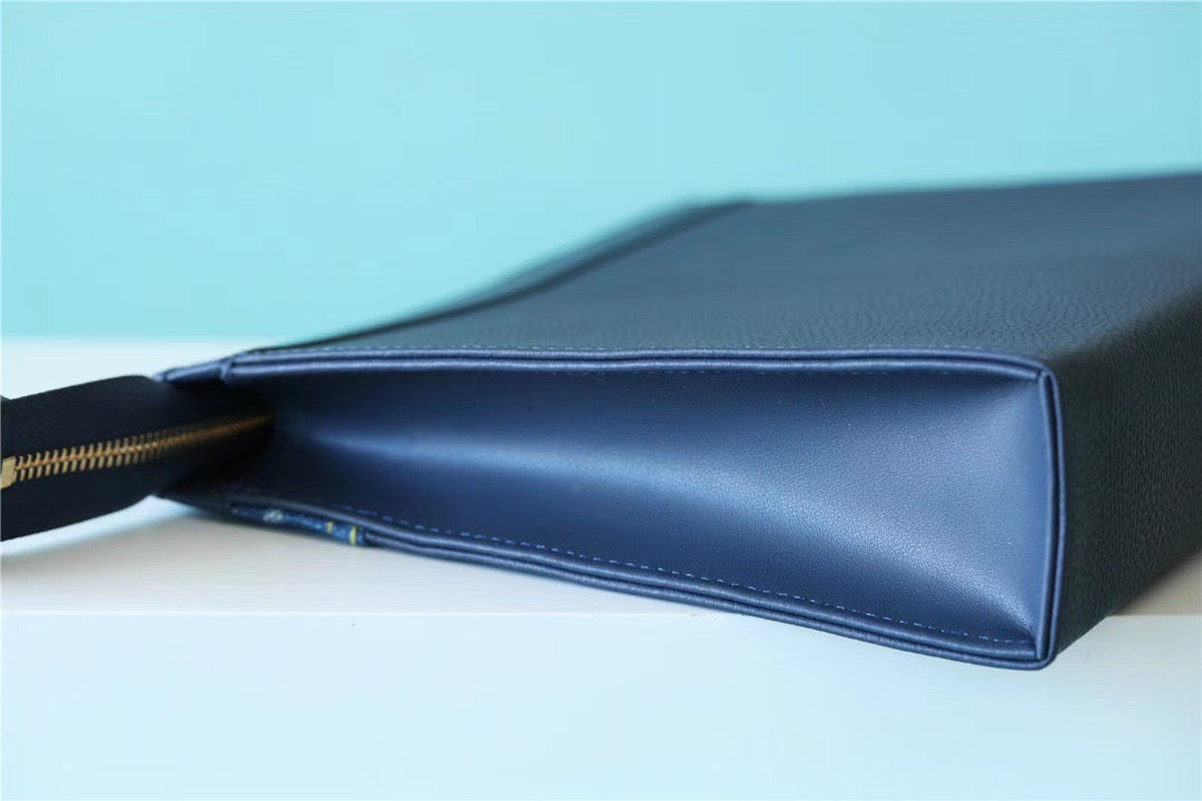 LV Pochette Voyage MM Monogram Drip Blue By Nigo For Pre-Spring, Travel AcGLAMIssories 27cm LV M45961