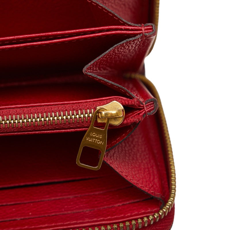 Louis Vuitton Monogram Implant Jeep Wallet Long Wallet M63691 Scarlet Red Car Friser Ladies Louis Vuitton