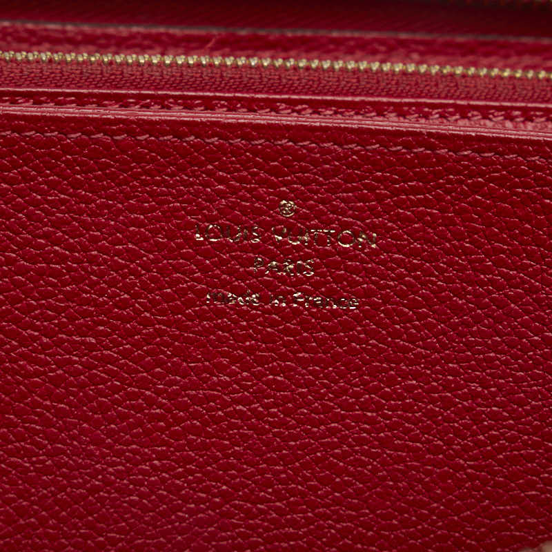 Louis Vuitton Monogram Implant Jeep Wallet Long Wallet M63691 Scarlet Red Car Friser Ladies Louis Vuitton